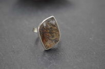 Pierścień Kwarc Drzewiasty Inkluzjami z Kwarcu r.11 Srebro 925 - 4