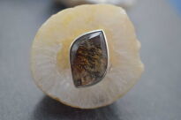 Pierścień Kwarc Drzewiasty Inkluzjami z Kwarcu r.11 Srebro 925 - 9