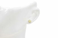 Kolczyki z białym bursztynem bałtyckim minimalistyczne sztyfty  srebro 925 - 3