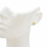 Kolczyki z białym bursztynem bałtyckim minimalistyczne sztyfty  srebro 925 - 7