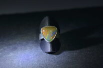 Pierścień Ciemny Opal z Etiopii r.12 Srebro 925 Rękodzieło - 11