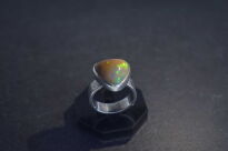 Pierścień Ciemny Opal z Etiopii r.12 Srebro 925 Rękodzieło - 4