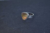 Pierścień Ciemny Opal z Etiopii r.12 Srebro 925 Rękodzieło - 5