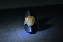 Pierścień Ciemny Opal z Etiopii r.12 Srebro 925 Rękodzieło - 7