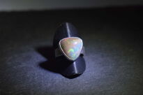 Pierścień Ciemny Opal z Etiopii r.12 Srebro 925 Rękodzieło - 9