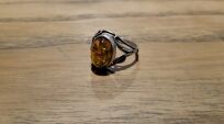 Pierścionek z Bursztynem Srebro 925 r.21 - 4