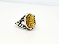 Pierścionek z Bursztynem Srebro 925 r.21 - 3