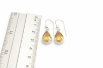 Srebrne kolczyki z cytrynem fasetowana łezka 925 - 11