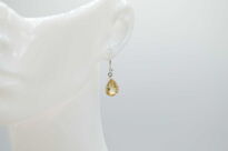 Srebrne kolczyki z cytrynem fasetowana łezka 925 - 7