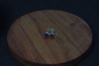 Małe Kolczyki Okrągły Ametyst Srebro 925 - 8