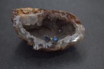 Srebrne kolczyki sztyfty z labradorytem minimalizm Srebro 925 niebieska poświata - 3