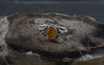 Pierścionek z Bursztynem Bałtyckim Srebro 925 r.12 - 2