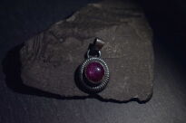 Zawieszka z rubinem gwiaździstym oksydowane srebro 925 rękodzieło - 7