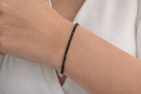 Szafir naturalny ciemny bransoletka fasetowana 3,5 mm srebro 925 - 9