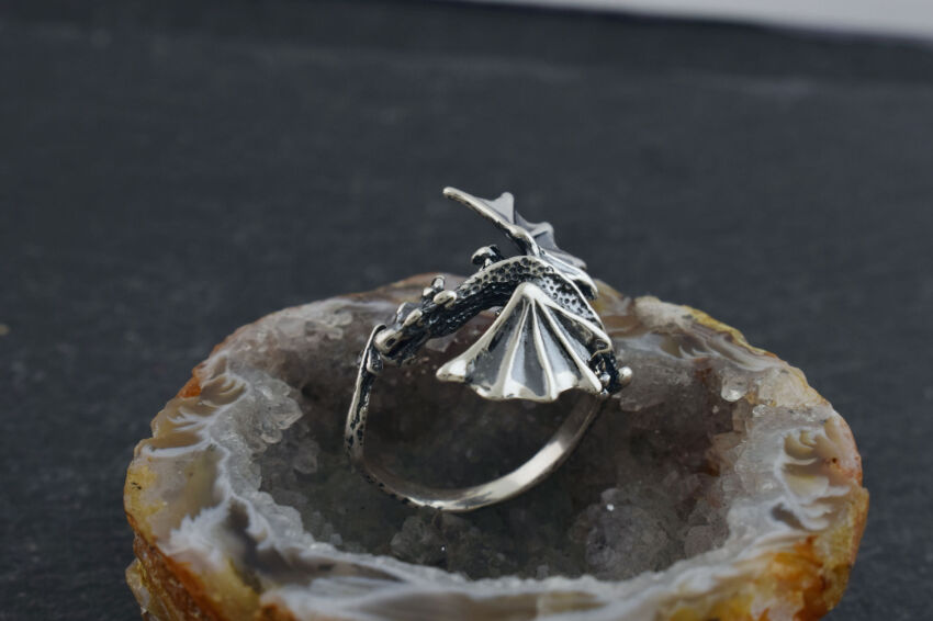 Pierścień Smok Regulowany Srebro 925