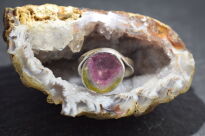 Pierścionek Turmalin Arbuzowy r.15, Srebro 925 - 3