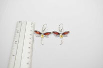 Kolczyki srebrne z bursztynem ważki naturalny bursztyn bałtycki - 8