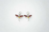 Kolczyki srebrne z bursztynem ważki naturalny bursztyn bałtycki - 3