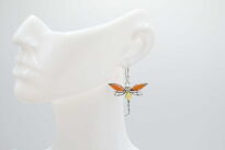 Kolczyki srebrne z bursztynem ważki naturalny bursztyn bałtycki - 7