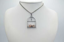 Wisiorek srebrny z motywem okna i naczyń srebro 925 Rekodzieło - 8