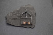 Wisiorek srebrny z motywem okna i naczyń srebro 925 Rekodzieło - 6