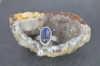 Pierścionek Niebieski Cyanit Dysten Kianit r.12 Srebro 925 Rękodzieło - 9