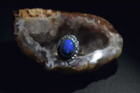 Pierścionek Ciemny Opal Australijski Srebro 925 r.14 Rękodzieło - 9