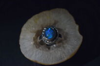 Pierścionek Ciemny Opal Australijski Srebro 925 r.14 Rękodzieło - 13