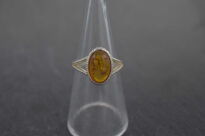 Pierścionek z bursztynem bałtyckim srebro 925 styl retro r.14 - 9