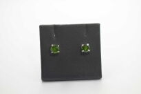 Kolczyki Małe Diopsyd Chrom Fasetowany Sztyft Srebro 925 Zielone kolczyki - 14