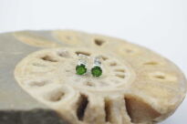 Kolczyki Małe Diopsyd Chrom Fasetowany Sztyft Srebro 925 Zielone kolczyki - 2