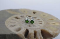 Kolczyki Małe Diopsyd Chrom Fasetowany Sztyft Srebro 925 Zielone kolczyki - 4