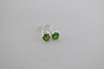 Kolczyki Małe Diopsyd Chrom Fasetowany Sztyft Srebro 925 Zielone kolczyki - 7