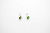 Kolczyki Małe Diopsyd Chrom Fasetowany Sztyft Srebro 925 Zielone kolczyki - 5