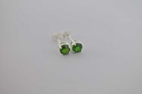 Kolczyki Małe Diopsyd Chrom Fasetowany Sztyft Srebro 925 Zielone kolczyki - 11