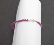 Bransoleta Rubin Naturalny Kulki Fasetowane Srebro925 - 13