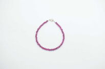 Bransoleta Rubin Naturalny Kulki Fasetowane Srebro925 - 3