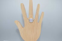 Pierścionek srebrny 925 perła okrągła płaska ręcznie robiony r.22 - 6