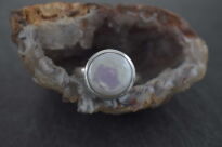 Pierścionek srebrny 925 perła okrągła płaska ręcznie robiony r.22 - 7