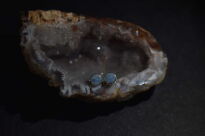 Kolczyki sztyft opal australijski dublet srebro 925 - 13