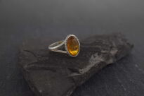 Pierścionek z bursztynem bałtyckim srebro 925 styl retro r.13 - 7