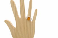 Pierścionek z bursztynem bałtyckim srebro 925 styl retro r.13 - 17