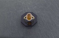 Pierścionek z bursztynem bałtyckim srebro 925 styl retro r.13 - 11