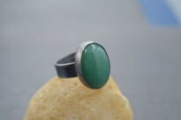 Pierścionek Awenturyn r.15 Regulowany Srebro 925 Rękodzieło - 4