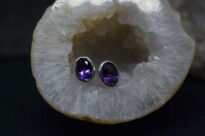 Małe Kolczyki Ametyst Fasetowany Sztyft Srebro 925 - 8