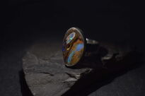 Pierścionek Opal boulder Australia naturalny ręcznie robiony srebro 925 r.20 - 5