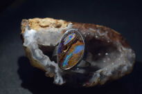 Pierścionek Opal boulder Australia naturalny ręcznie robiony srebro 925 r.20 - 7