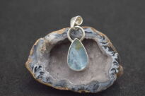 Zawieszka Surowy Niepolerowany Akwamaryn Srebro 925 - 11