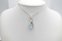 Zawieszka Surowy Niepolerowany Akwamaryn Srebro 925 - 13