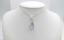 Zawieszka Surowy Niepolerowany Akwamaryn Srebro 925 - 8